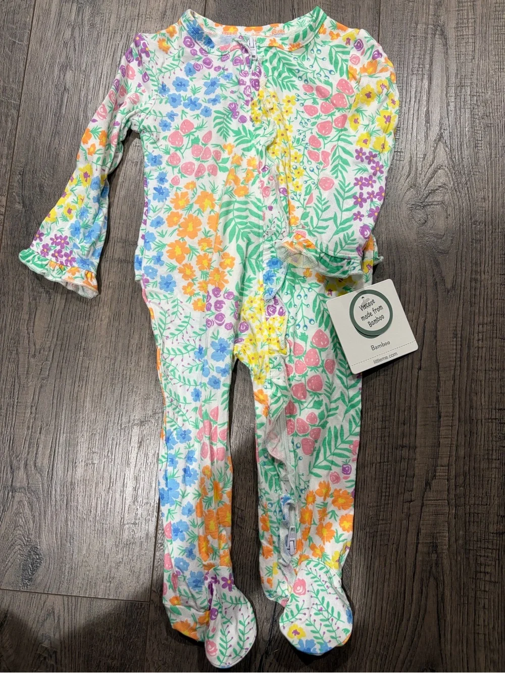 Floral Bamboo Footed Pajamas - Multi Floral Colors